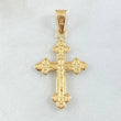 Dije Cruz Cristo 1.4gr / 3.6cm / Tres Puntas Oro Amarillo 18K