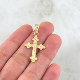 Dije Cruz Cristo 1.4gr / 3.6cm / Tres Puntas Oro Amarillo 18K