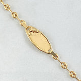 Pulso Bebé Placa Ovalada Delfin 1.95gr / 15cm / Oro Amarillo 18K