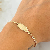Pulso Bebé Placa Ovalada Delfin 1.95gr / 15cm / Oro Amarillo 18K