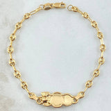 Pulso Bebé Placa Nube Oso 1.9gr / 15cm / Oro Amarillo 18K