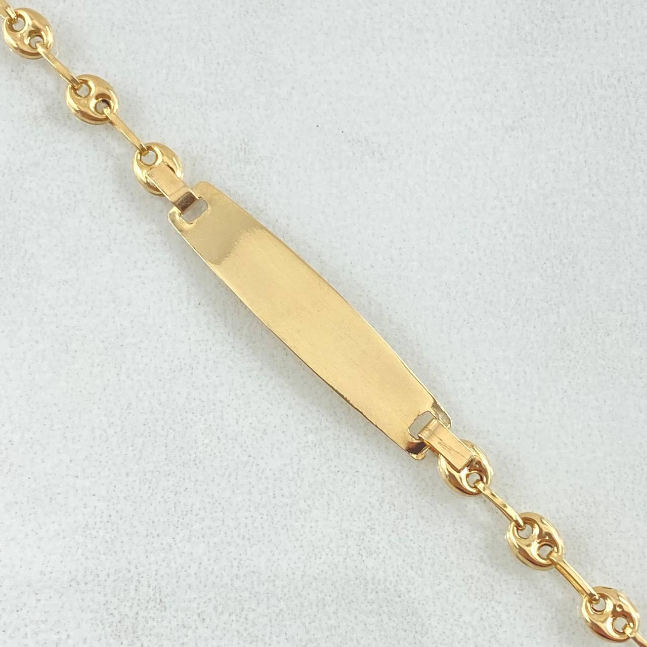 Pulso Bebé Placa Rectangular 1.95gr / 15cm / Oro Amarillo 18K