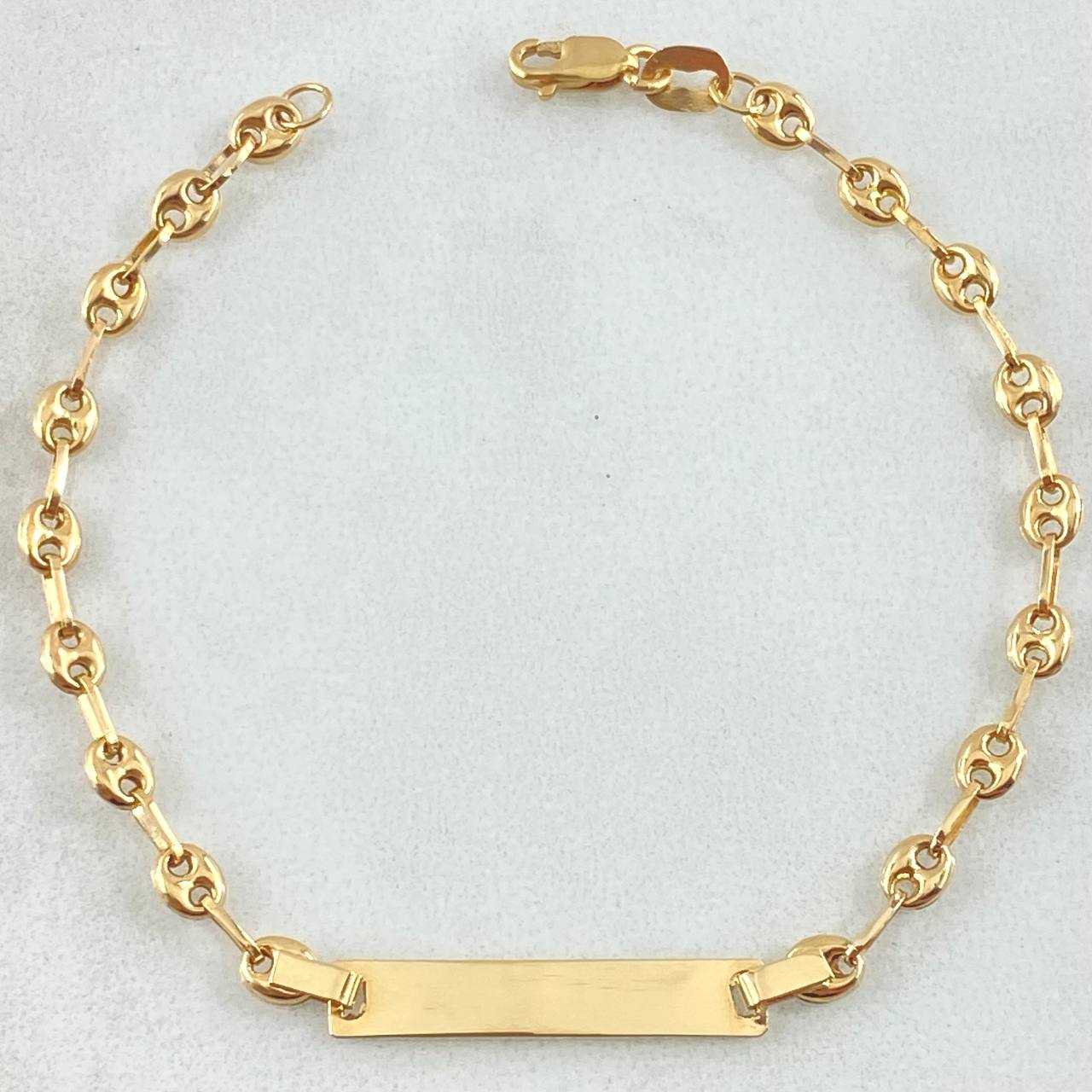 Pulso Bebé Placa Rectangular 1.85gr / 15cm / Oro Amarillo 18K *