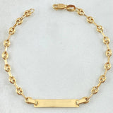 Pulso Bebé Placa Rectangular 1.85gr / 15cm / Oro Amarillo 18K *