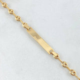 Pulso Bebé Placa Rectangular 1.85gr / 15cm / Oro Amarillo 18K *