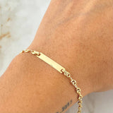Pulso Bebé Placa Rectangular 1.85gr / 15cm / Oro Amarillo 18K *