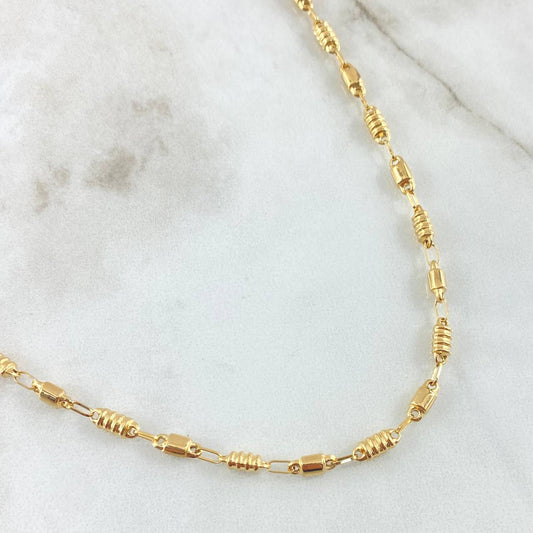 Cadena Rustica Cilindros 8.8gr / 65cm / Oro Amarillo 18K ©