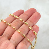 Cadena Rustica Cilindros 8.8gr / 65cm / Oro Amarillo 18K ©