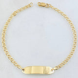 Pulso Bebé Placa Rectangular Curva 1.55gr / 16cm / Oro Amarillo 18K *