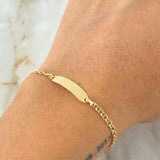 Pulso Bebé Placa Rectangular Curva 1.55gr / 16cm / Oro Amarillo 18K *