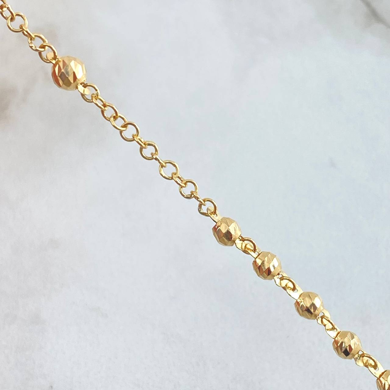Rosario Cruz Latina Milagrosa 7.95gr / 55cm / Oro Amarillo 18K