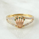 Anillo Corona 2.4gr / T8 / Dos Oros Amarillo Rosa 18K ©