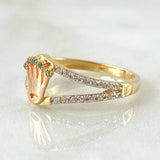 Anillo Corona 2.4gr / T8 / Dos Oros Amarillo Rosa 18K ©