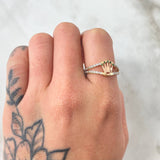Anillo Corona 2.4gr / T8 / Dos Oros Amarillo Rosa 18K ©