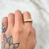 Anillo Rectangulo Liso 3.75gr / T9 3/4 / Oro Amarillo 18K ©