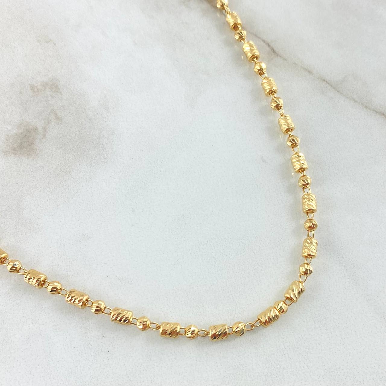 Cadena Militar Cilindro 10.9gr / 60cm / Oro Amarillo 18K
