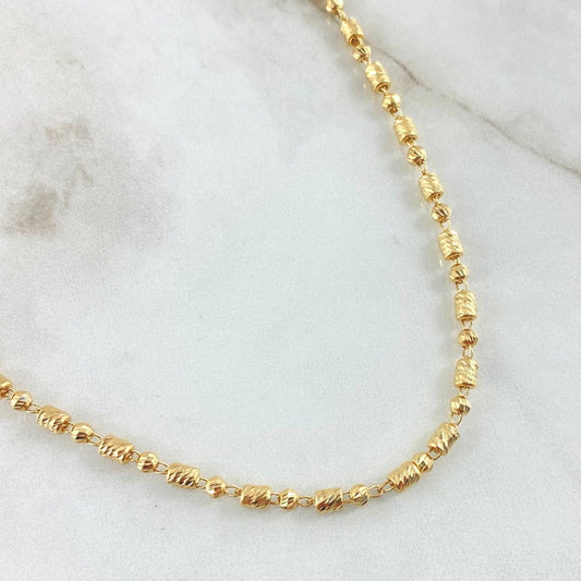 Cadena Militar Cilindro 10.9gr / 60cm / Oro Amarillo 18K