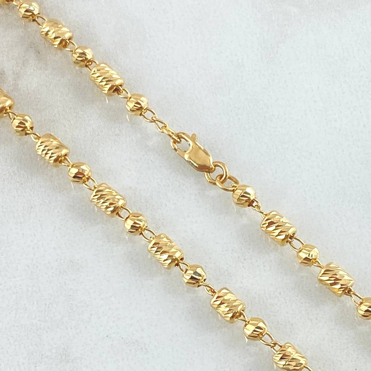 Cadena Militar Cilindro 10.9gr / 60cm / Oro Amarillo 18K