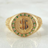 Anillo Signo Dólar 7.25gr / T10 1/4 / Oro Amarillo 18K