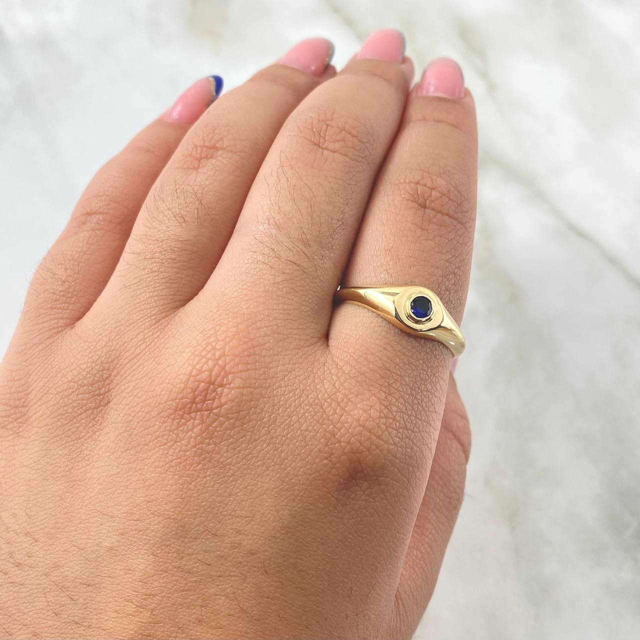 Anillo Ojo Liso 2.55gr / T10 1/2 / Oro Amarillo 18K