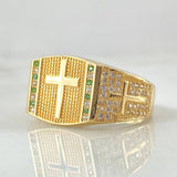 Anillo Sello Cruz 7.5gr / T9 3/4 / Oro Amarillo 18K