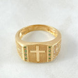 Anillo Sello Cruz 7.5gr / T9 3/4 / Oro Amarillo 18K
