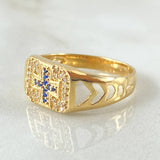 Anillo Sello Cruz 4.7gr / T9 1/4 / Oro Amarillo 18K
