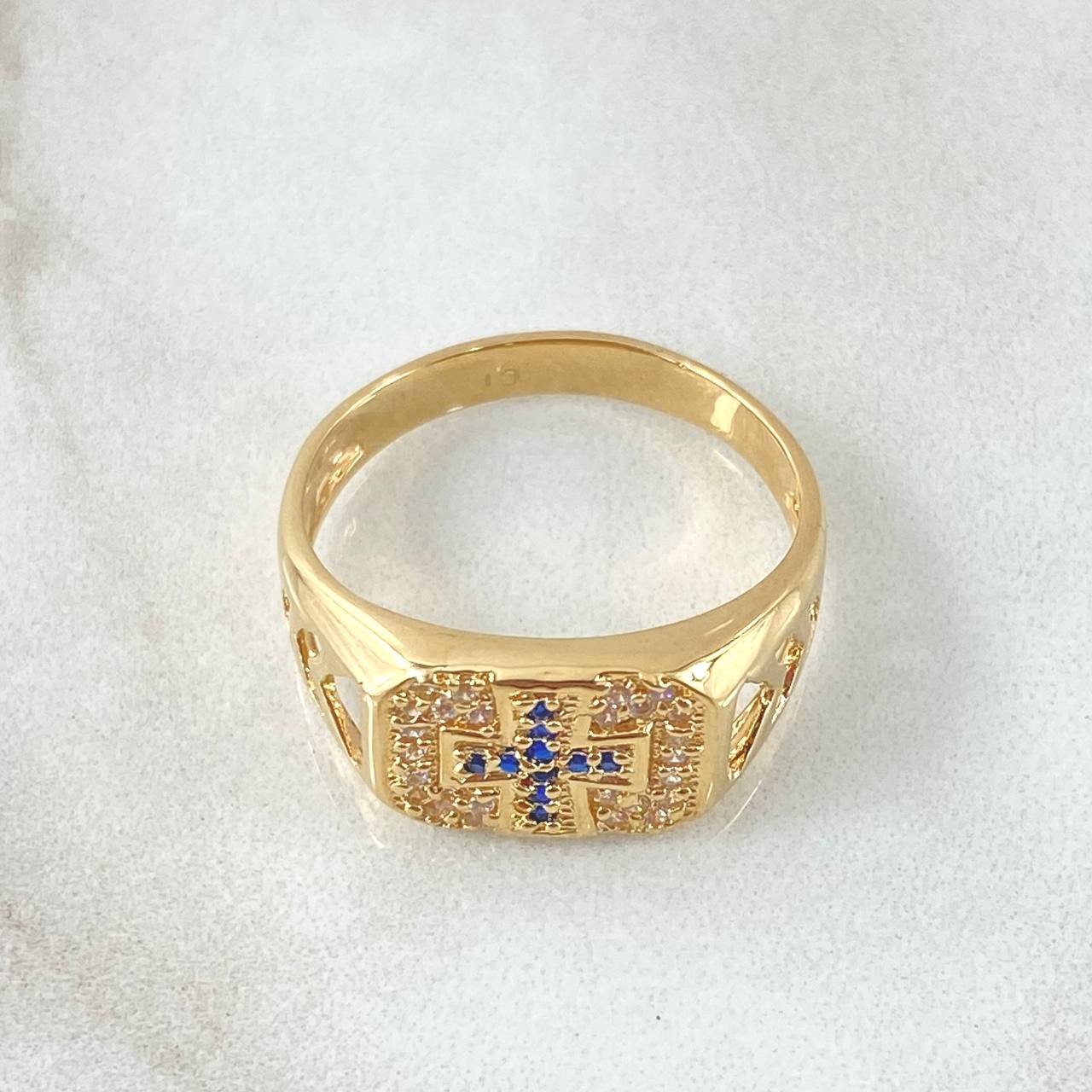 Anillo Sello Cruz 4.7gr / T9 1/4 / Oro Amarillo 18K
