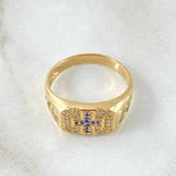 Anillo Sello Cruz 4.7gr / T9 1/4 / Oro Amarillo 18K