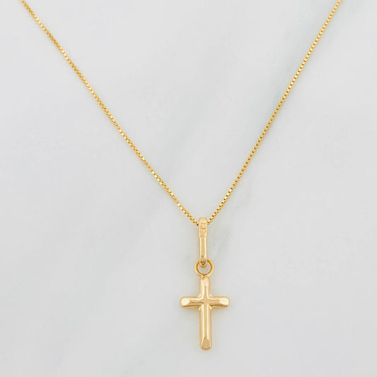 Set Cadena Veneciana + Dije Cruz / 1.4 g / 45.5 cm Oro Amarillo 18K