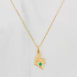 Set Cadena Veneciana + Dije Mapa Esmeralda 06Pts / 1.3 g / 50 cm Oro Amarillo 18K