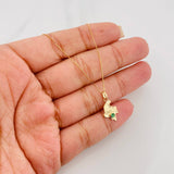 Set Cadena Veneciana + Dije Mapa Esmeralda 0.6Pts / 1.3 g / 50 cm Oro Amarillo 18K