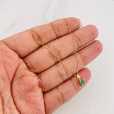Set Cadena Veneciana + Dije Cuadrado Esmeralda 14Pts / 1.15 g / 45 cm Oro Amarillo 18K