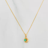Set Cadena Veneciana + Dije Luna Esmeralda 06Pts / 1.2 g / 50 cm Oro Amarillo 18K
