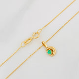 Set Cadena Veneciana + Dije Luna Esmeralda 0.3Pts / 1.2 g / 45 cm Oro Amarillo 18K