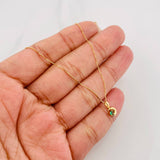 Set Cadena Veneciana + Dije Luna Esmeralda 0.3Pts / 1.2 g / 45 cm Oro Amarillo 18K