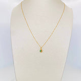 Set Cadena Veneciana + Dije Luna Esmeralda 0.3Pts / 1.2 g / 45 cm Oro Amarillo 18K