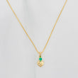 Set Cadena Veneciana + Dije Corazon Esmeralda 03Pts / 1.15 g / 45 cm Oro Amarillo 18K