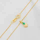 Set Cadena Veneciana + Dije Corazon Esmeralda 03Pts / 1.15 g / 45 cm Oro Amarillo 18K