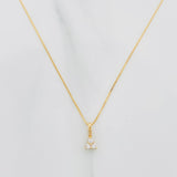 Set Cadena Veneciana + Dije Trebol Diamantes 6Pts / 1.2 g / 45 cm Oro Amarillo 18K