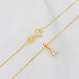 Set Cadena Veneciana + Dije Trebol Diamantes 6Pts / 1.2 g / 45 cm Oro Amarillo 18K