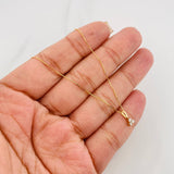 Set Cadena Veneciana + Dije Trebol Diamantes 6Pts / 1.2 g / 45 cm Oro Amarillo 18K