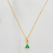 Set Cadena Veneciana + Dije Trebol Esmeralda 13Pts / 1.35 g / 45 cm Oro Amarillo 18K