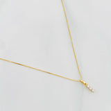 Set Cadena Veneciana + Dije Trio Lineal Diamantes 06Pts / 1.3 g / 45 cm Oro Amarillo 18K