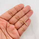 Set Cadena Veneciana + Dije Trio Lineal Diamantes 06Pts / 1.3 g / 45 cm Oro Amarillo 18K