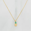 Set Cadena Veneciana + Dije Huella Esmeralda 06Pts / 1.25 g / 45 cm Oro Amarillo 18K