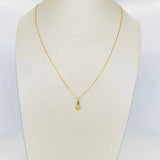 Set Cadena Veneciana + Dije Huella Esmeralda 03Pts / 1.15 g / 45 cm Oro Amarillo 18K