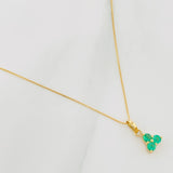 Set Cadena Veneciana + Dije Flor Esmeralda 25Pts / 1.65 g / 51 cm Oro Amarillo 18K