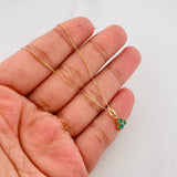 Set Cadena Veneciana + Dije Flor Esmeralda 18Pts / 1.35 g / 45 cm Oro Amarillo 18K