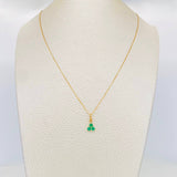 Set Cadena Veneciana + Dije Trebol Esmeralda 22Pts / 1.4 g / 50 cm Oro Amarillo 18K